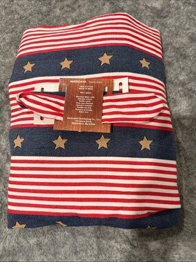 Americana Red & Blue Stars Holiday Tablecloth by Nantucket